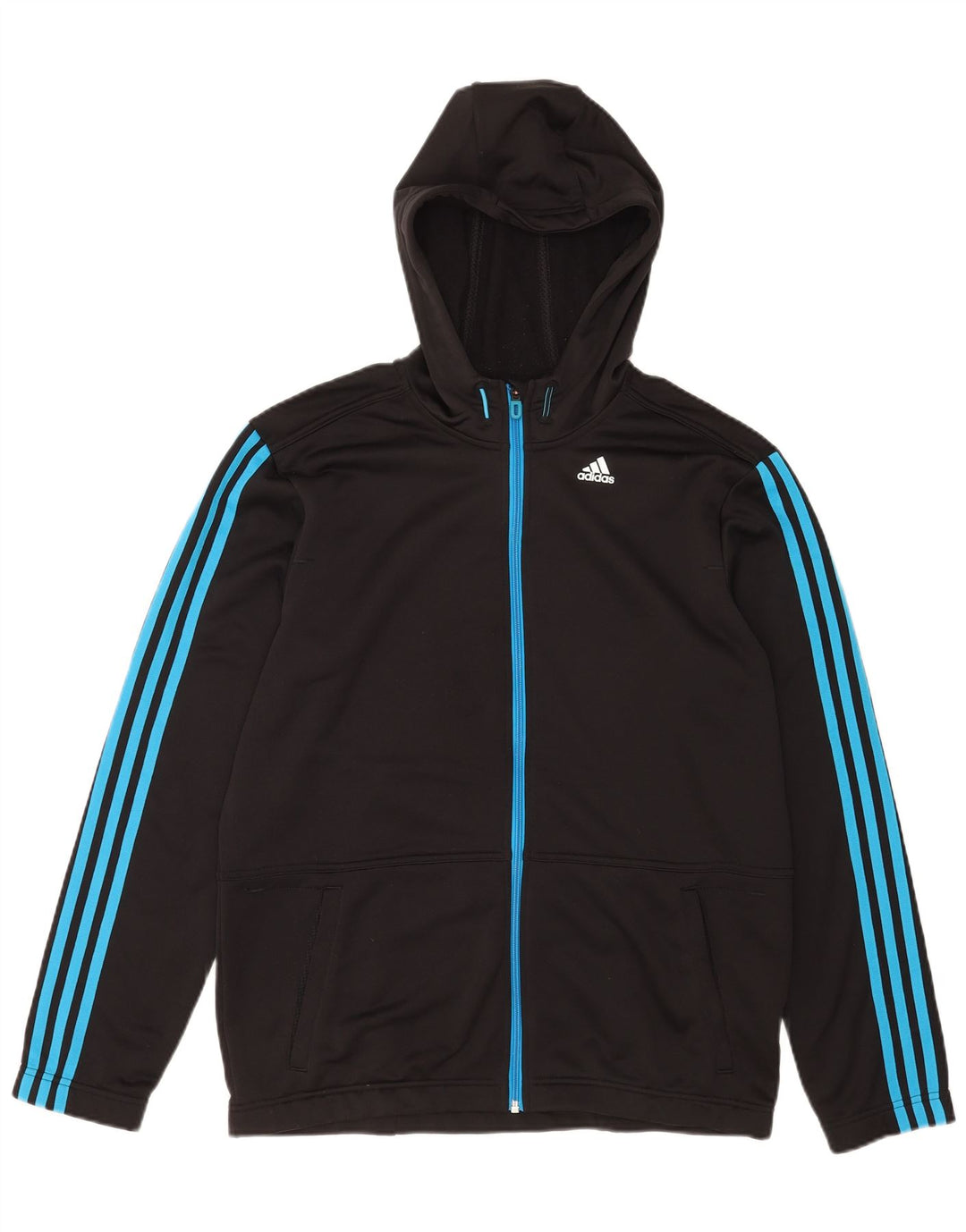 Adidas Mens Climalite Zip Hoodie Sweater Large Black Polyester