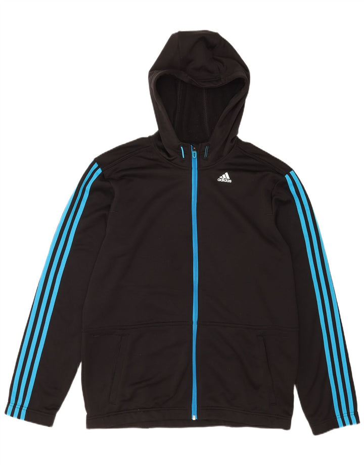 Adidas Mens Climalite Zip Hoodie Sweater Large Black Polyester