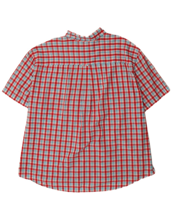 Chaps Herre store korte ærmer Regular Fit skjorte 4XL rød Gingham bomuld