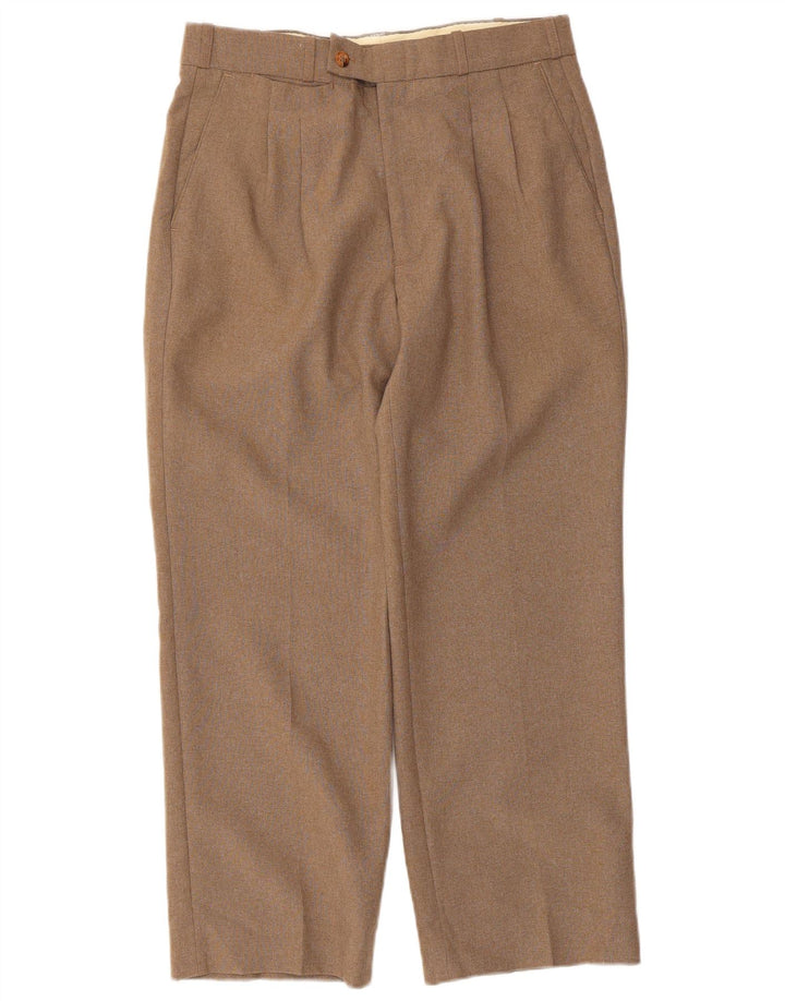 Farah Damebukser med lige hængslet jakkesæt W32 L26 Beige Polyester