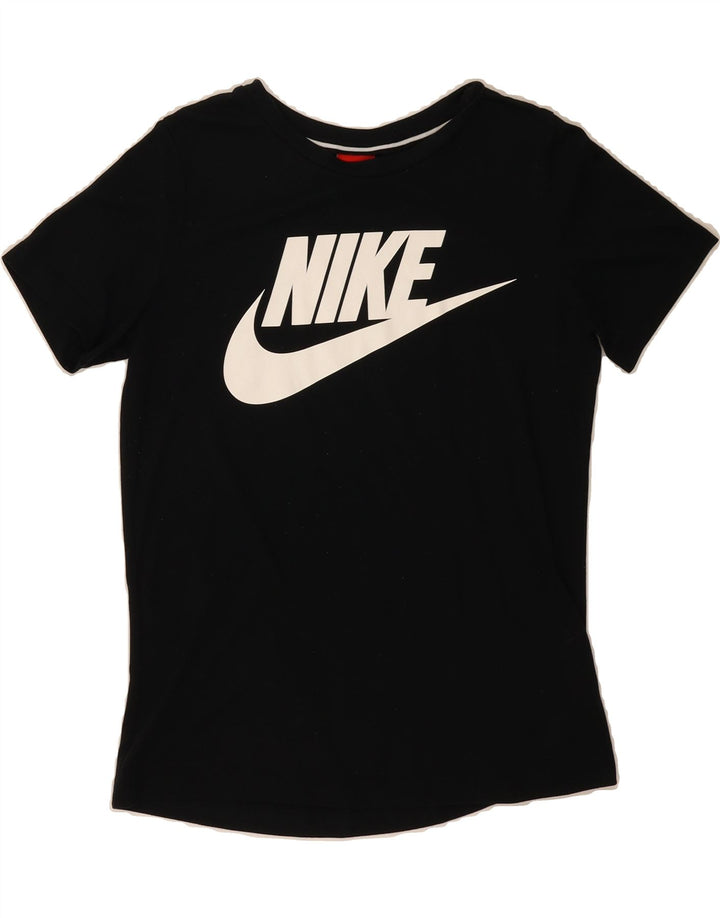 NIKE Womens Graphic T-Shirt Top UK 10 Small Black Polyester Vintage Nike and Second-Hand Nike from Messina Hembry 