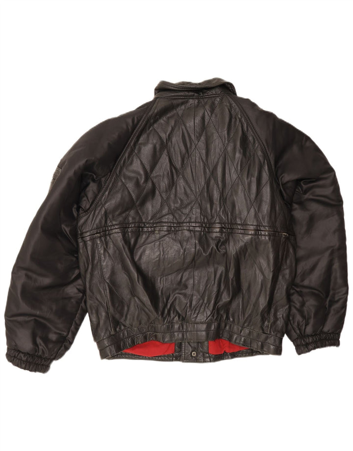 Pollini Veste en cuir pour homme UK 40 Large Noir