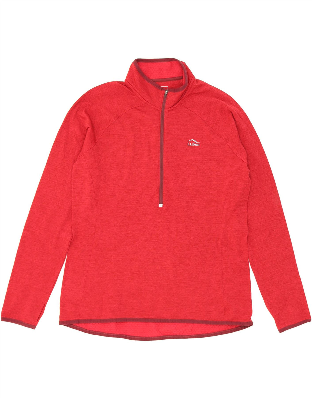 L.L.BEAN Mens Zip Neck Pullover Tracksuit Top Large Burgundy Polyester Vintage L.L.Bean and Second-Hand L.L.Bean from Messina Hembry 