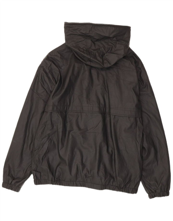 Zara Mens Hooded Rain Jacket UK 42 XL Black Polyester