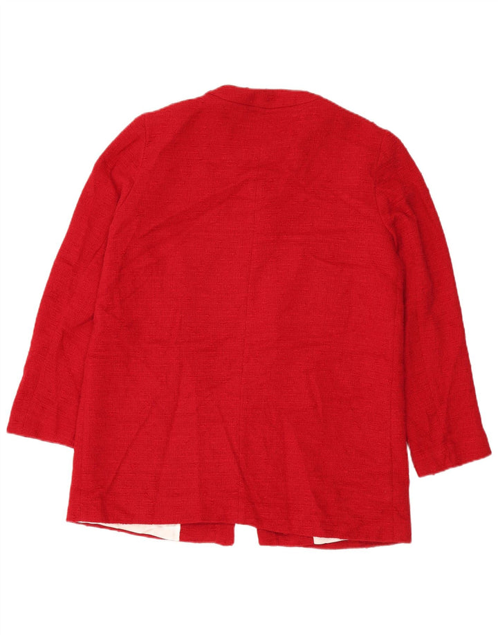 Zara Womens Blazer Jacket UK 16 Large Red Cotton