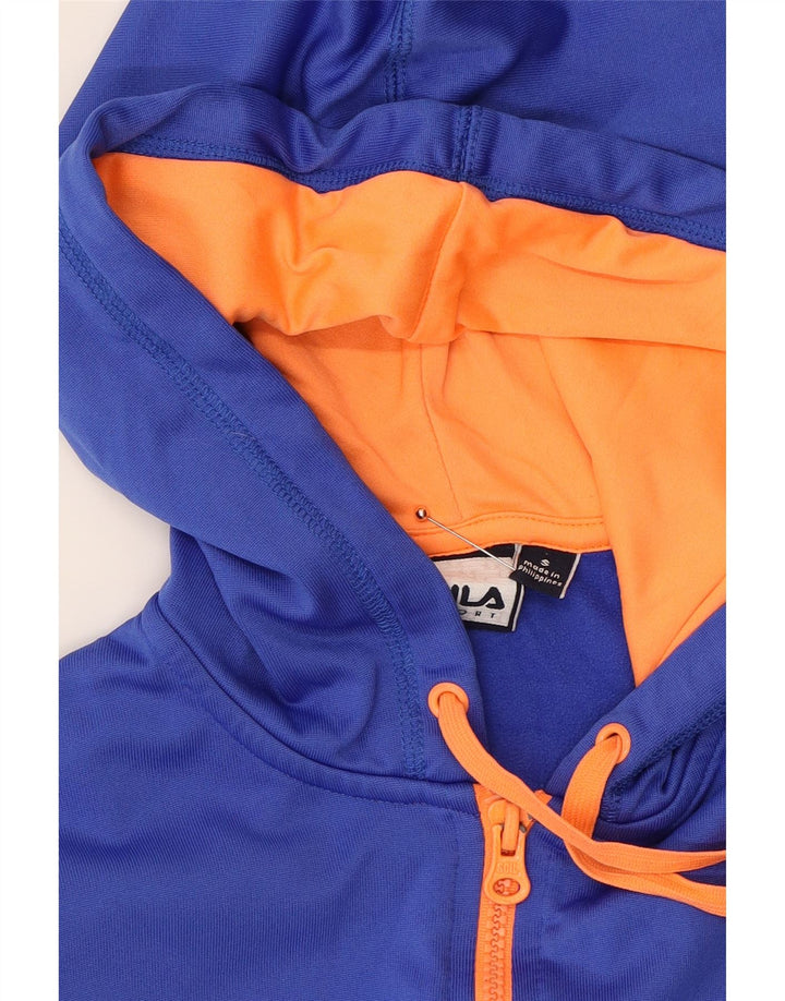 FILA Womens Zip Hoodie Sweater UK 10 Small Blue Polyester Vintage Fila and Second-Hand Fila from Messina Hembry 