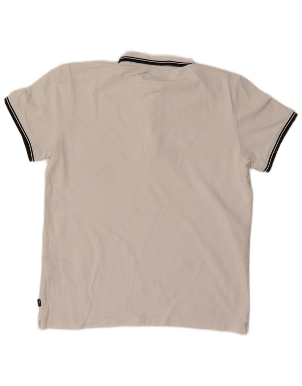 Superdry Mens Polo Shirt Large White Cotton