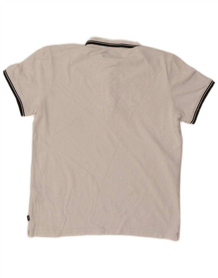 Superdry Mens Polo Shirt Large White Cotton