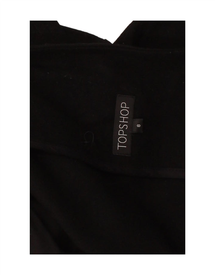TOPSHOP Womens Overcoat UK 8 Small  Black Vintage Topshop and Second-Hand Topshop from Messina Hembry 
