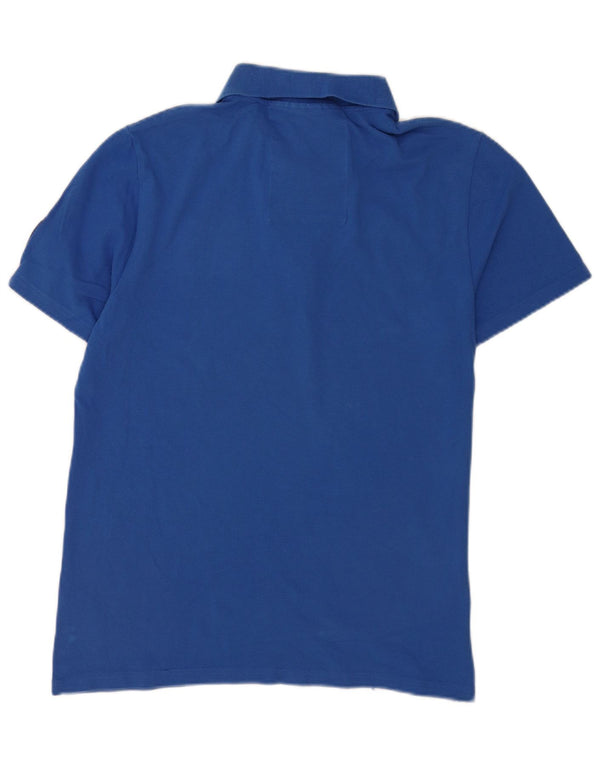 Puma Mens Graphic Polo Shirt Medium Blue Cotton