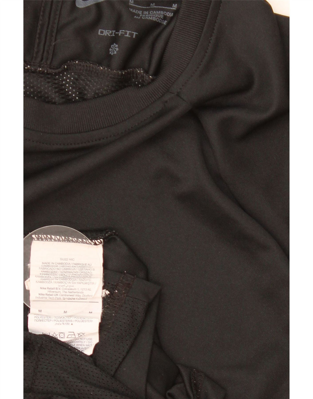 Nike Mens Dri Fit T-Shirt Top Medium Black Colourblock Polyester