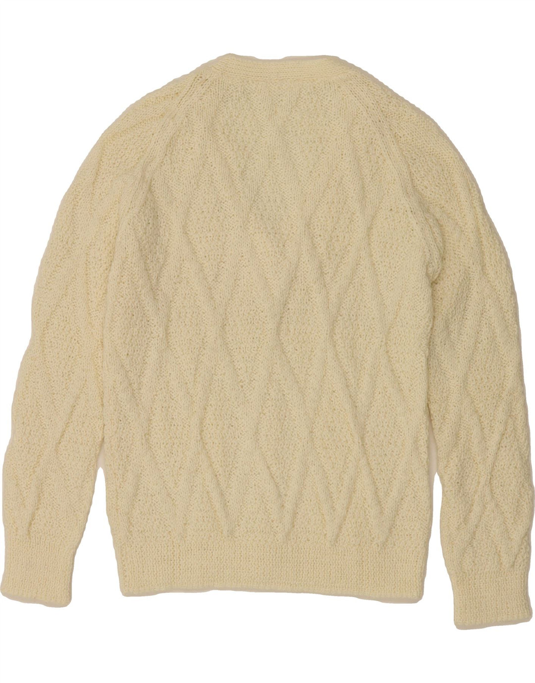 VINTAGE Womens Cardigan Sweater UK 14 Medium Off White Vintage Vintage and Second-Hand Vintage from Messina Hembry 