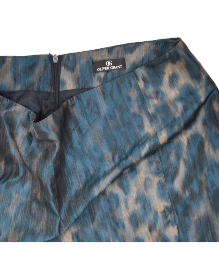 VINTAGE Womens Straight Skirt W32 Large Blue Animal Print Polyester | Vintage Vintage | Thrift | Second-Hand Vintage | Used Clothing | Messina Hembry 