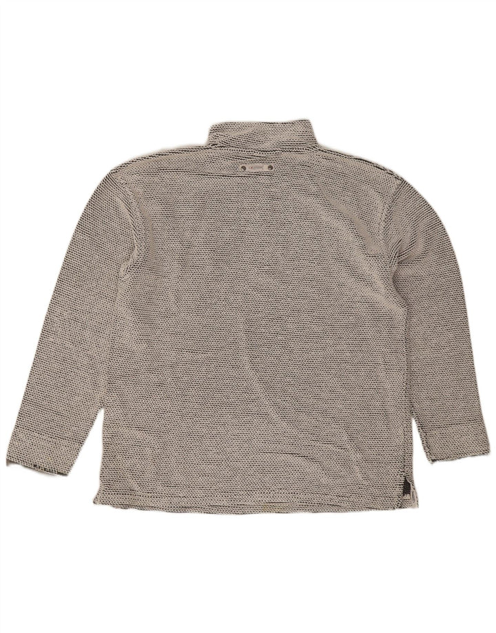 Weird Fish Mens Zip Neck Sweatshirt Jumper Medium Grey Cotton