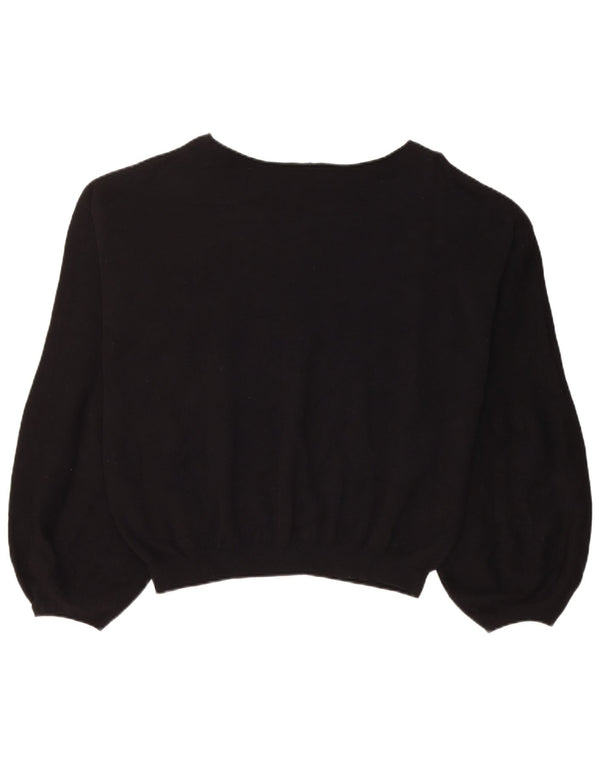 Felpa grafica corta da donna Armani UK 18 XL cotone nero