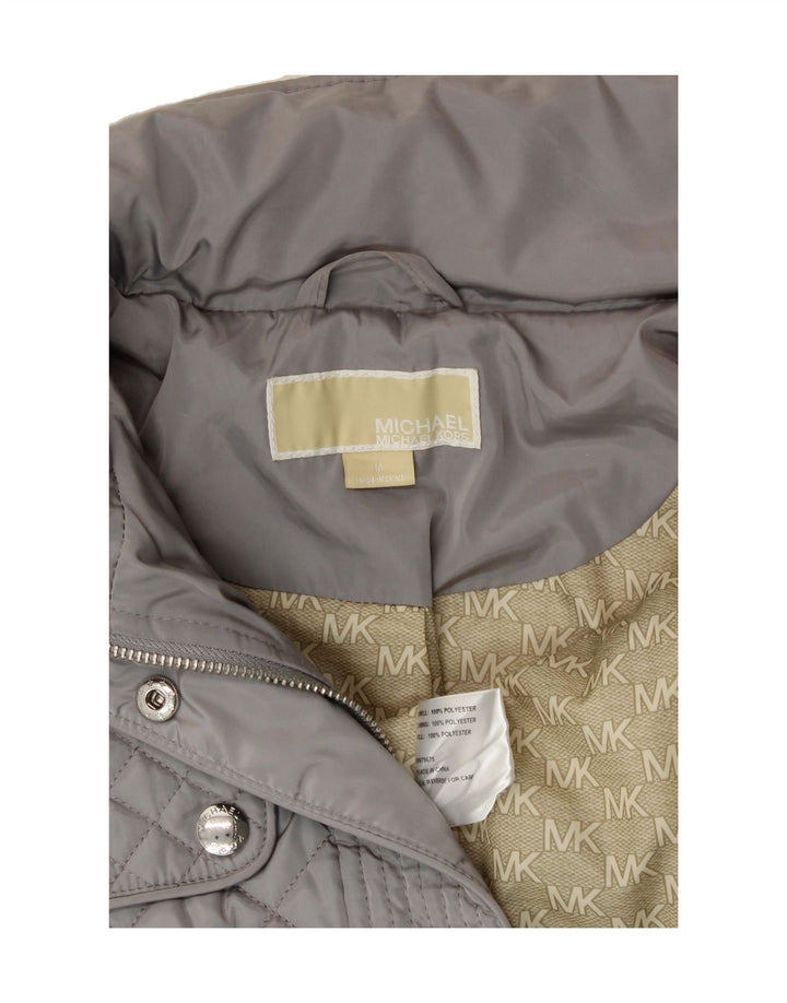 MICHAEL KORS Womens Quilted Quilted Jacket UK 14 Medium Grey Polyester Vintage Michael Kors and Second-Hand Michael Kors from Messina Hembry 