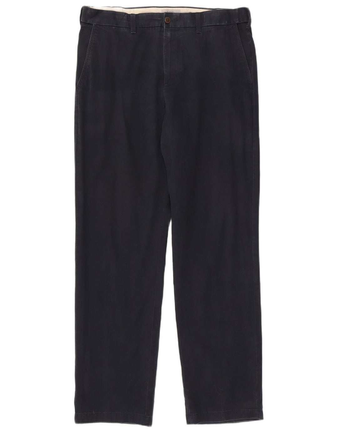 Marks & Spencer Mens Regular Chino Trousers W36 L33 Navy Blue Cotton