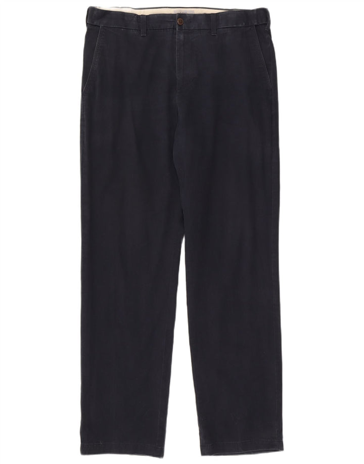 Marks & Spencer Mens Regular Chino Trousers W36 L33 Navy Blue Cotton