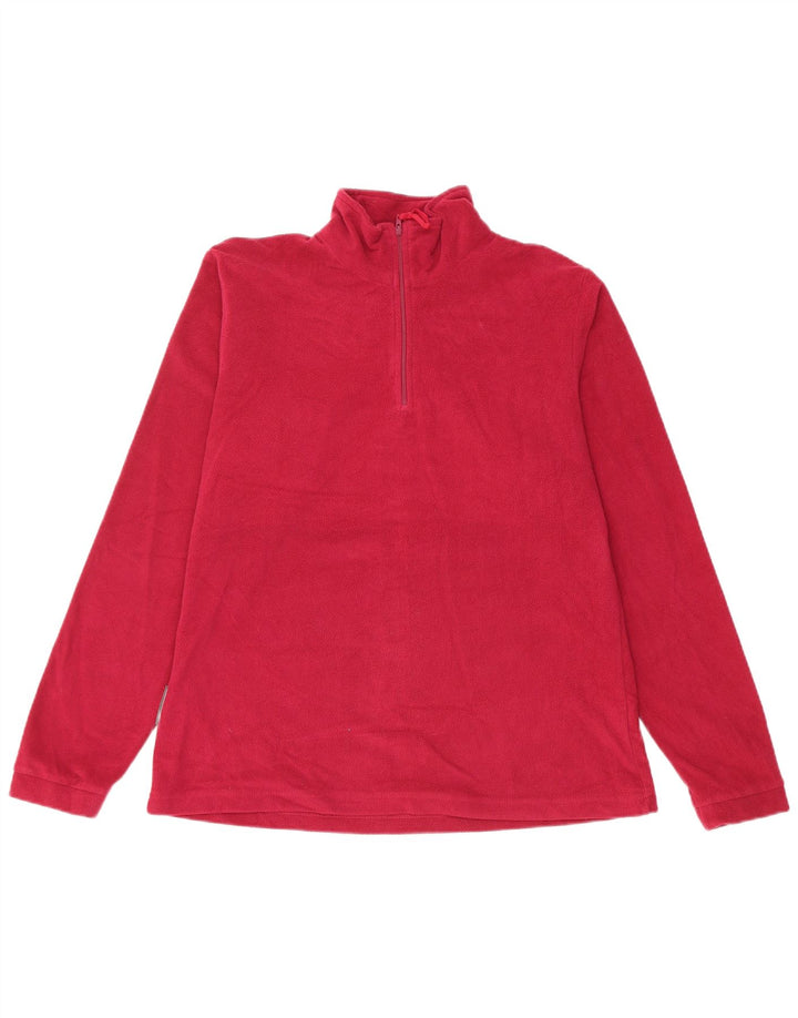Mountain Essentials Womens Zip Neck Fleece Jumper UK 14 Large Red Polyester