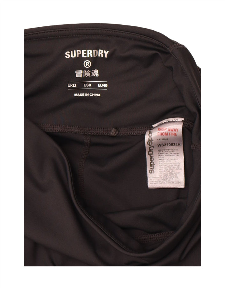 SUPERDRY Womens Leggings UK 12 Medium  Black Colourblock Polyester