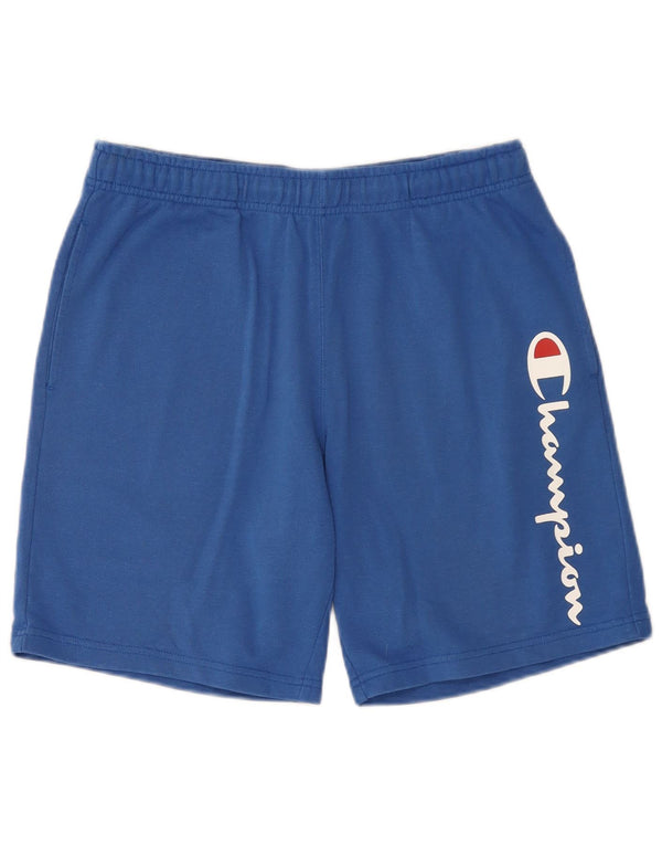 Champion Mens Graphic Sport Shorts Large Blue Cotton