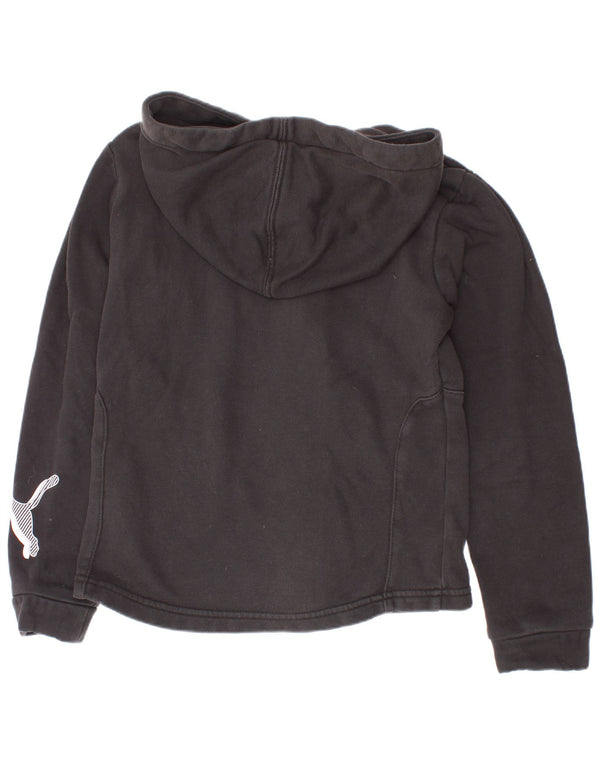 Puma Sweat à capuche graphique zippé fille 9-10 ans Noir Coton