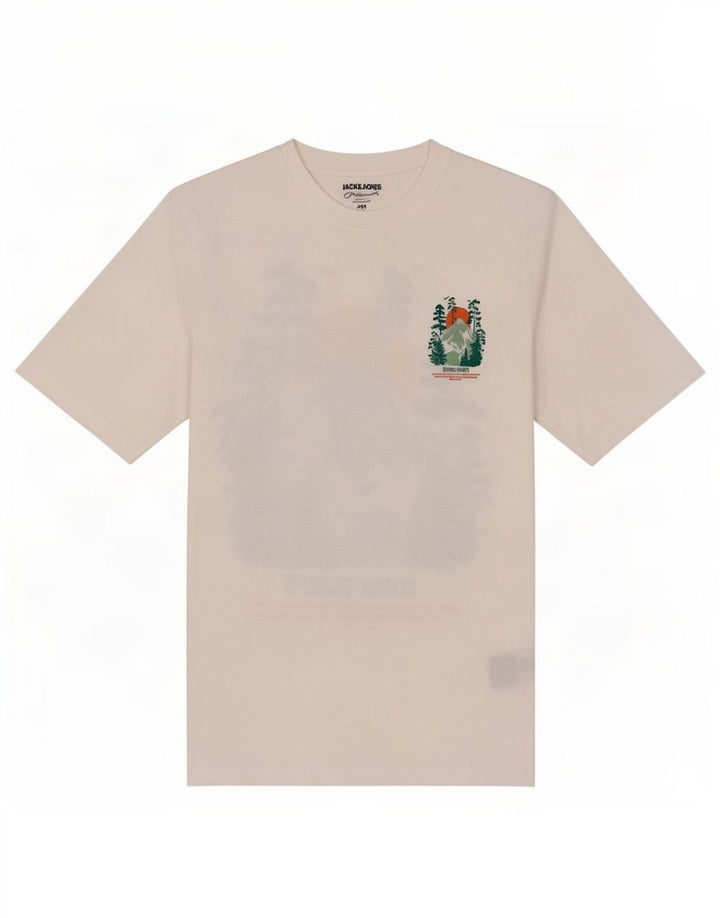 Jack & Jones Mens Graphic T-Shirt Top Medium White Cotton