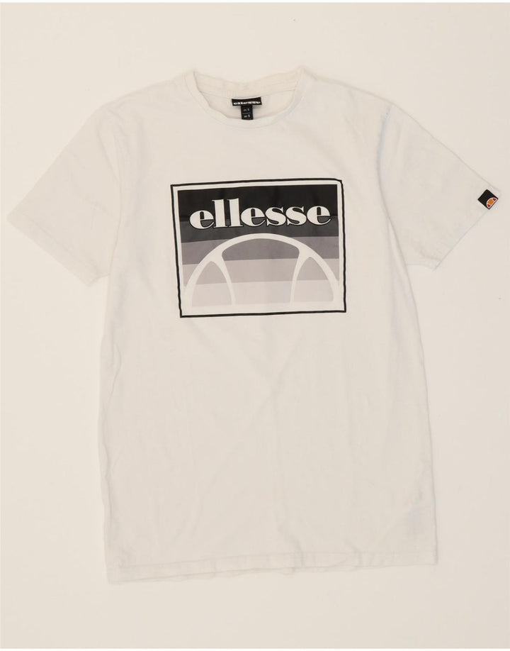 ELLESSE Mens Graphic T-Shirt Top Small White Cotton Vintage Ellesse and Second-Hand Ellesse from Messina Hembry 
