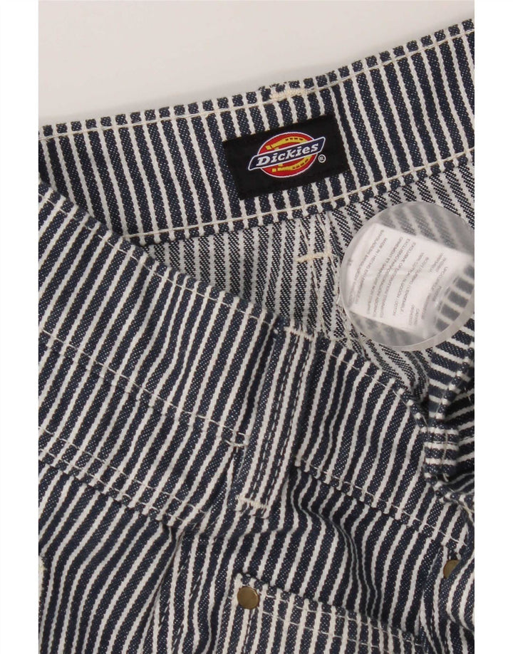 Dickies Mens Cargo Shorts W34 Large Navy Blue Striped Cotton