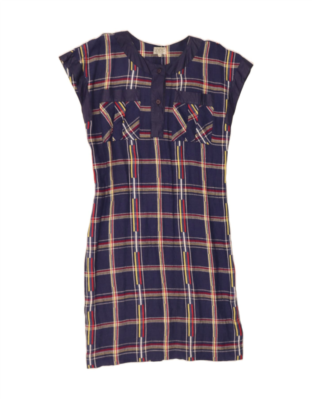 VINTAGE Womens 3 Button 2 Piece Set IT 46 Large Navy Blue Check Viscose Vintage Vintage and Second-Hand Vintage from Messina Hembry 