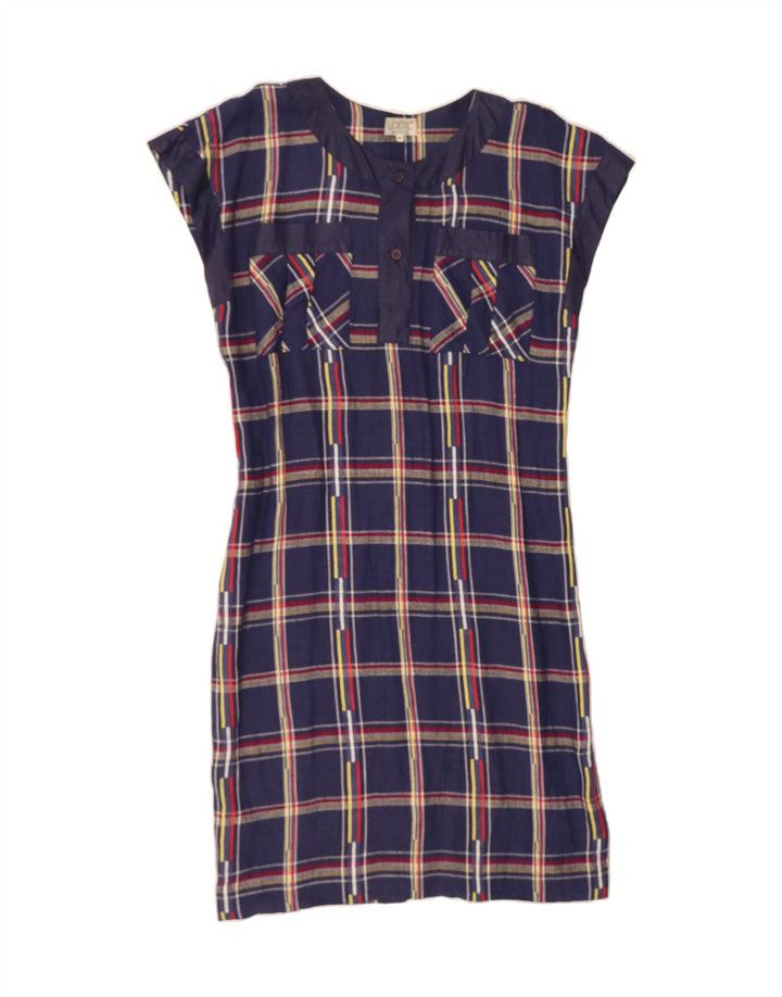 VINTAGE Womens 3 Button 2 Piece Set IT 46 Large Navy Blue Check Viscose Vintage Vintage and Second-Hand Vintage from Messina Hembry 