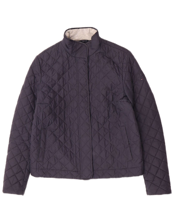 Tommy Hilfiger Dame Quiltet Jakke UK 10 Small Navy Blue Polyester
