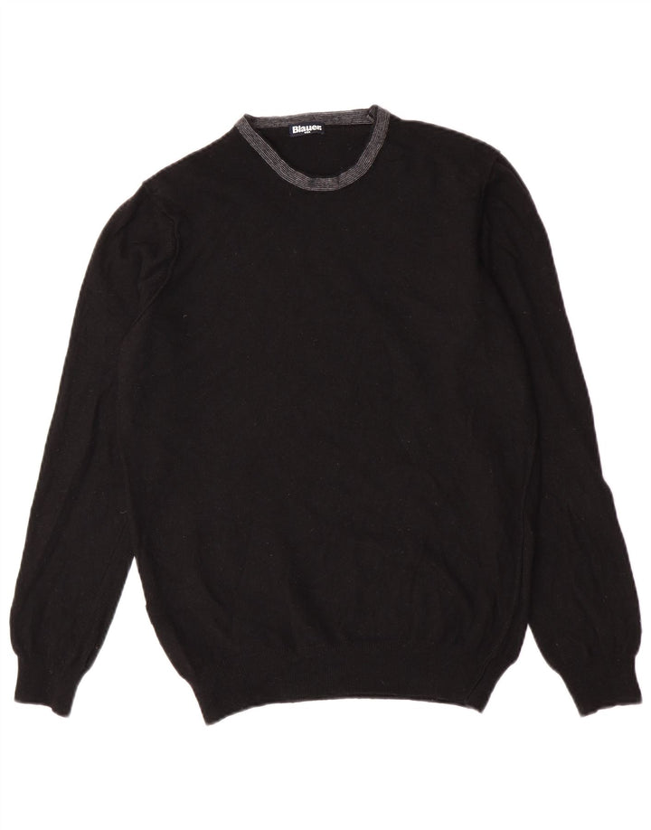 Blauer Mens Crew Neck Jumper Sweater Medium Black
