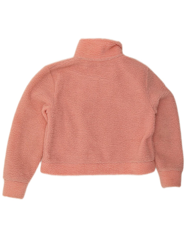 Superdry Damen Teddy Bear Übergroße Fleecejacke UK 10 Small Pink