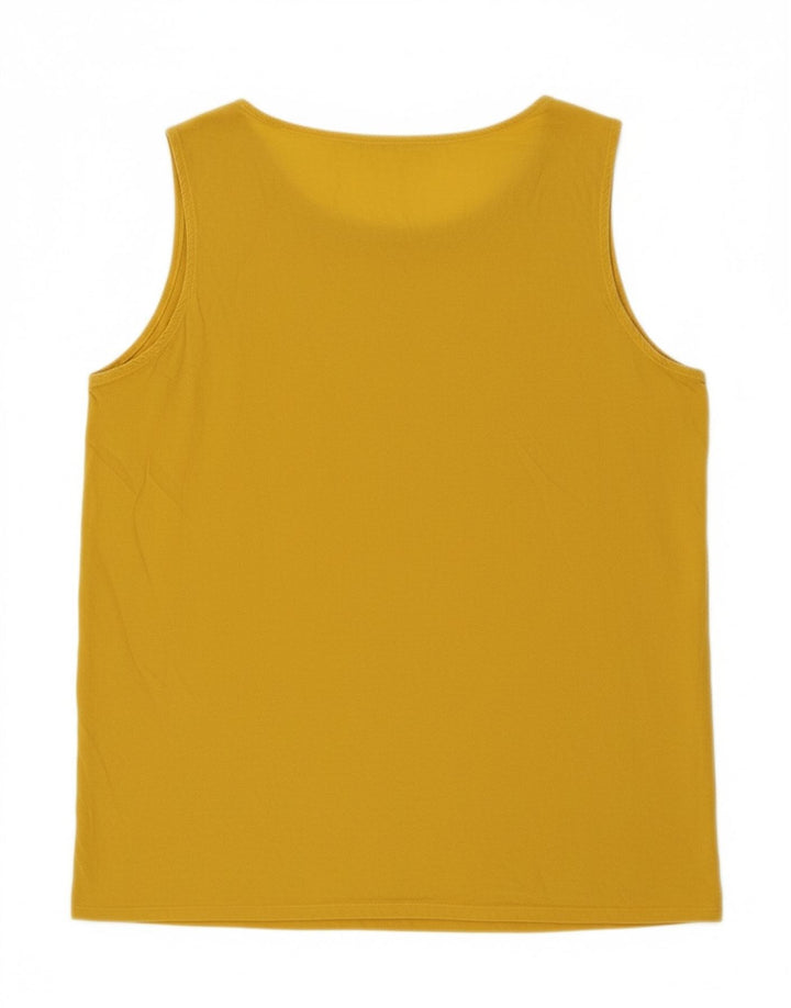 VINTAGE Womens Sleeveless Blouse Top UK 12 Medium Yellow Silk Vintage Vintage and Second-Hand Vintage from Messina Hembry 