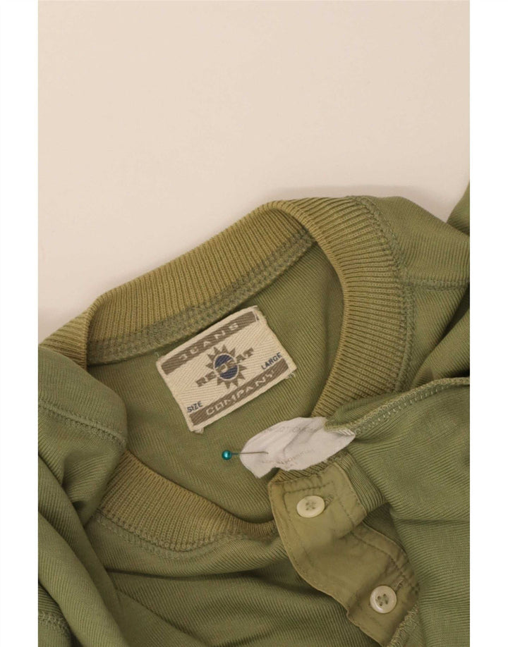 Repeat Mens Top Long Sleeve Large Khaki Cotton