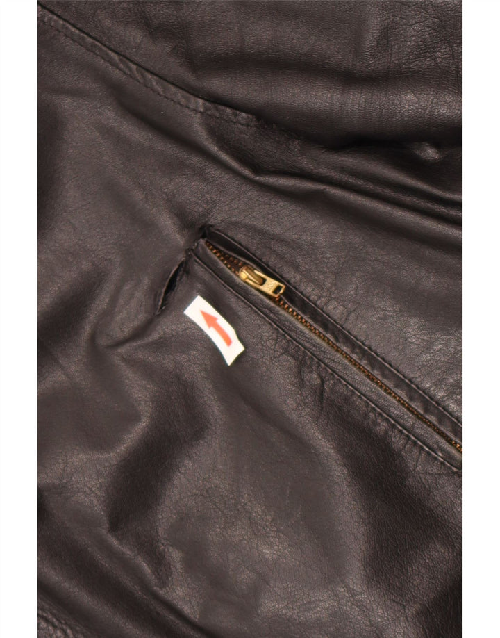 Giacca in pelle vintage da uomo IT 52 XL in pelle nera