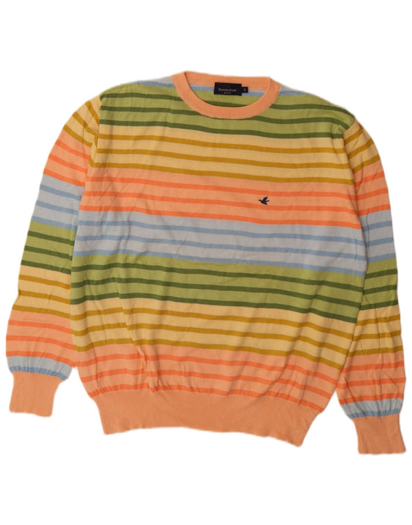 Ανδρικό πουλόβερ Brooksfield Crew Neck Jumper IT 56 XL Πολύχρωμο ριγέ