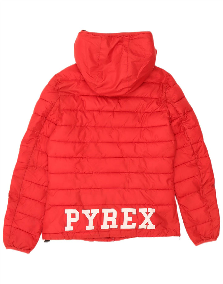 Pyrex - Chaqueta acolchada con capucha para mujer, talla XL, poliéster rojo