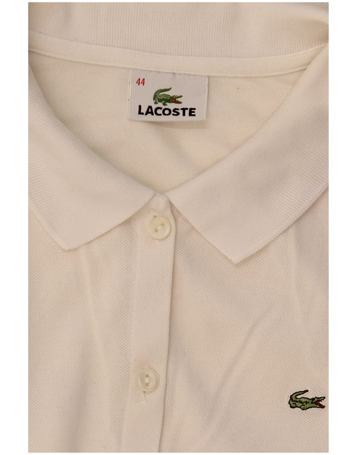 Lacoste Womens Short Sleeve Shirt Blouse Size 44 Large White