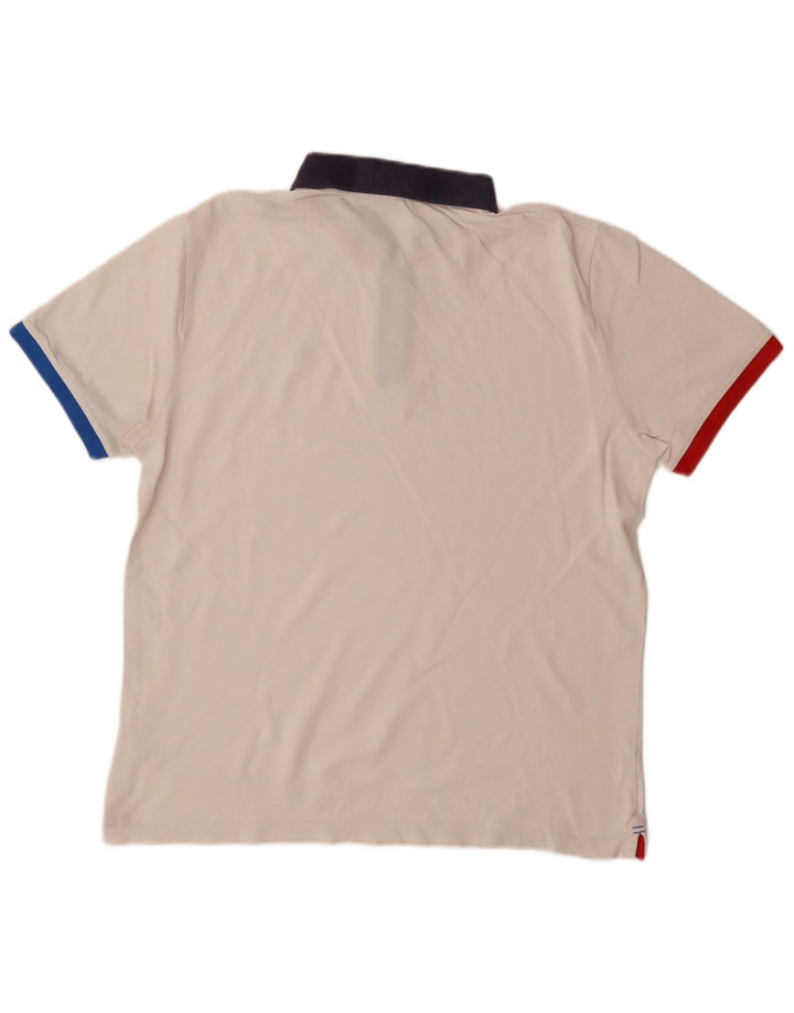 NORTH SAILS Mens Regular Fit Polo Shirt Medium White Colourblock Cotton