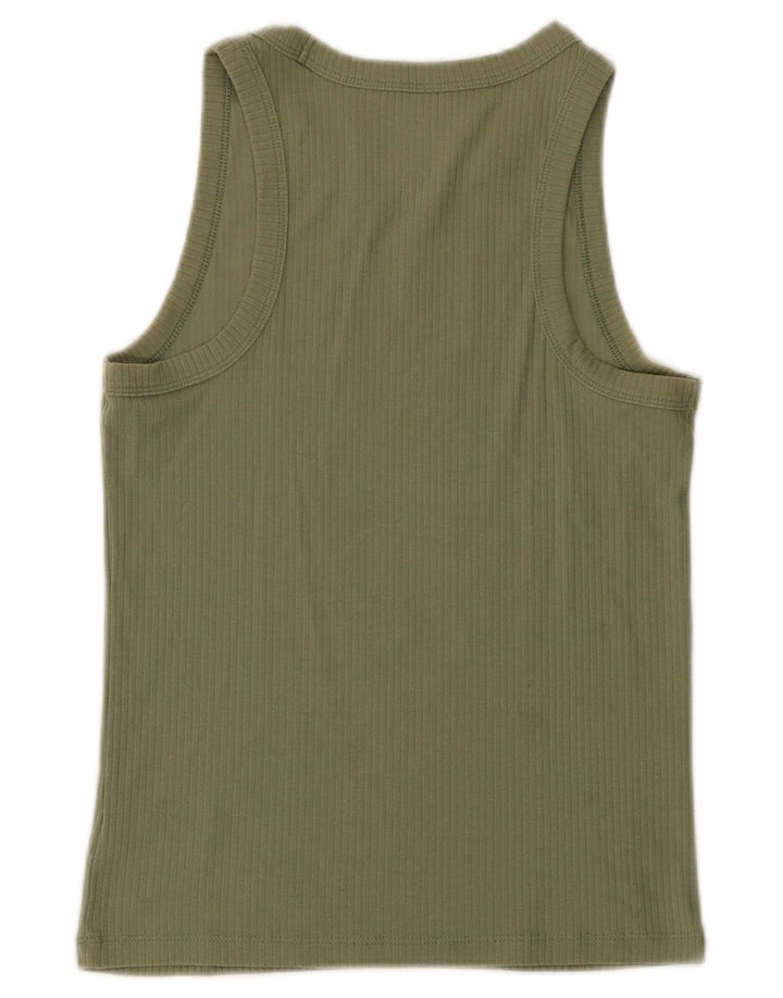 Gap Damen Weste Top UK 8 Small Khaki Baumwolle