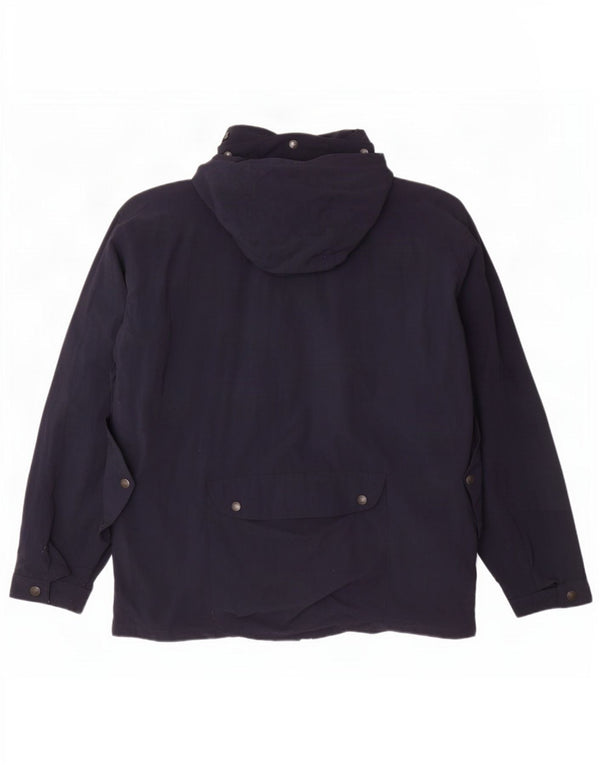 Jaqueta utilitária masculina Trussardi com capuz UK 42 XL azul marinho
