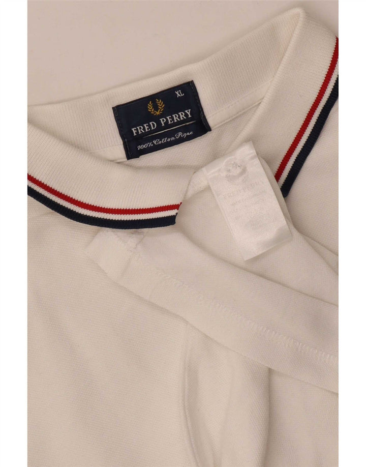 Fred Perry Mens Polo Shirt XL White Cotton