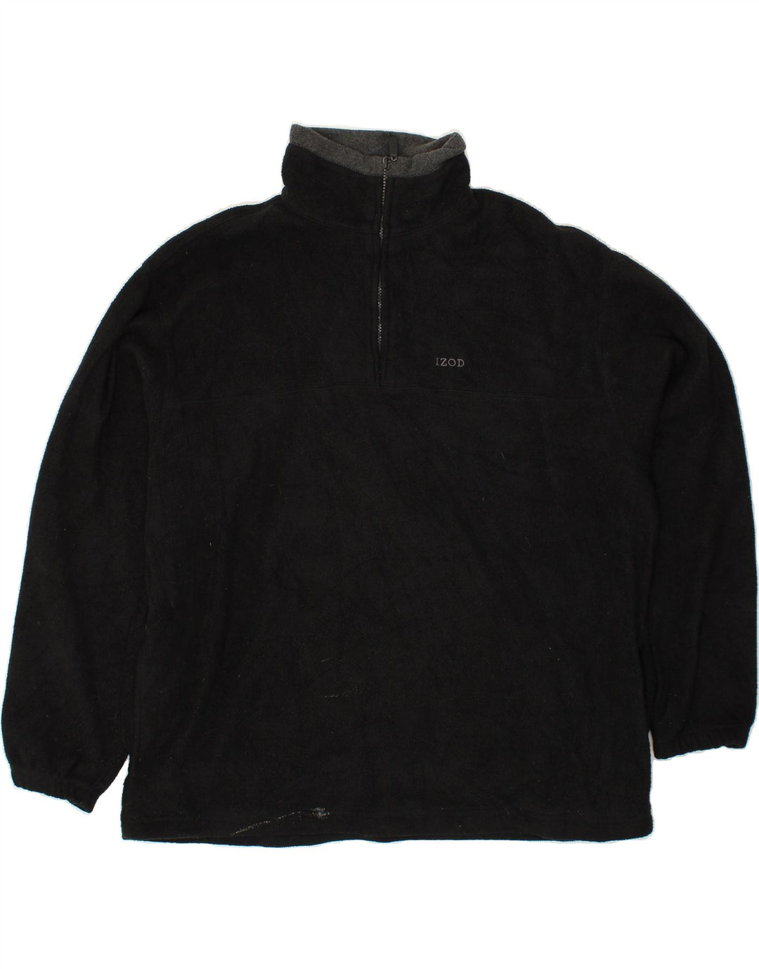 IZOD Mens Zip Neck Fleece Jumper XL Black Vintage Izod and Second-Hand Izod from Messina Hembry 