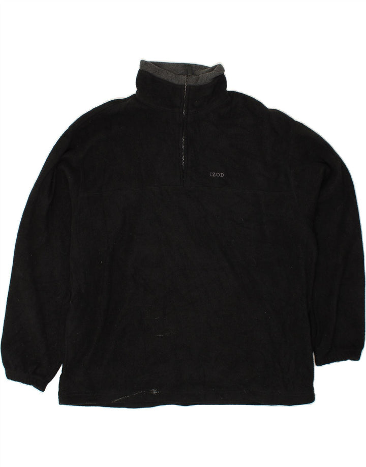 IZOD Mens Zip Neck Fleece Jumper XL Black Vintage Izod and Second-Hand Izod from Messina Hembry 