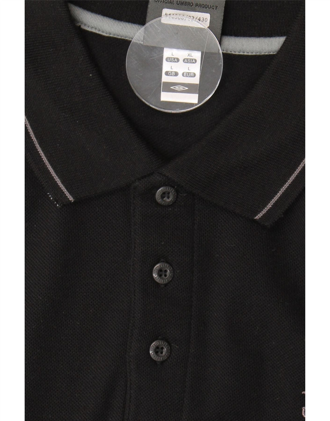 UMBRO Mens Polo Shirt Large Black Vintage Umbro and Second-Hand Umbro from Messina Hembry 