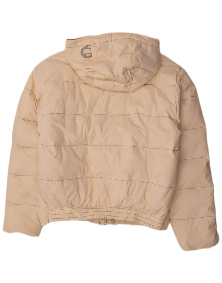 Murphy & Nye Womens Hooded Oversized Padded Jacket UK 16 Large Beige Cotton