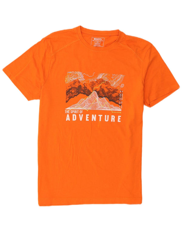 Camiseta masculina de manga curta com estampa Mountain Warehouse grande laranja