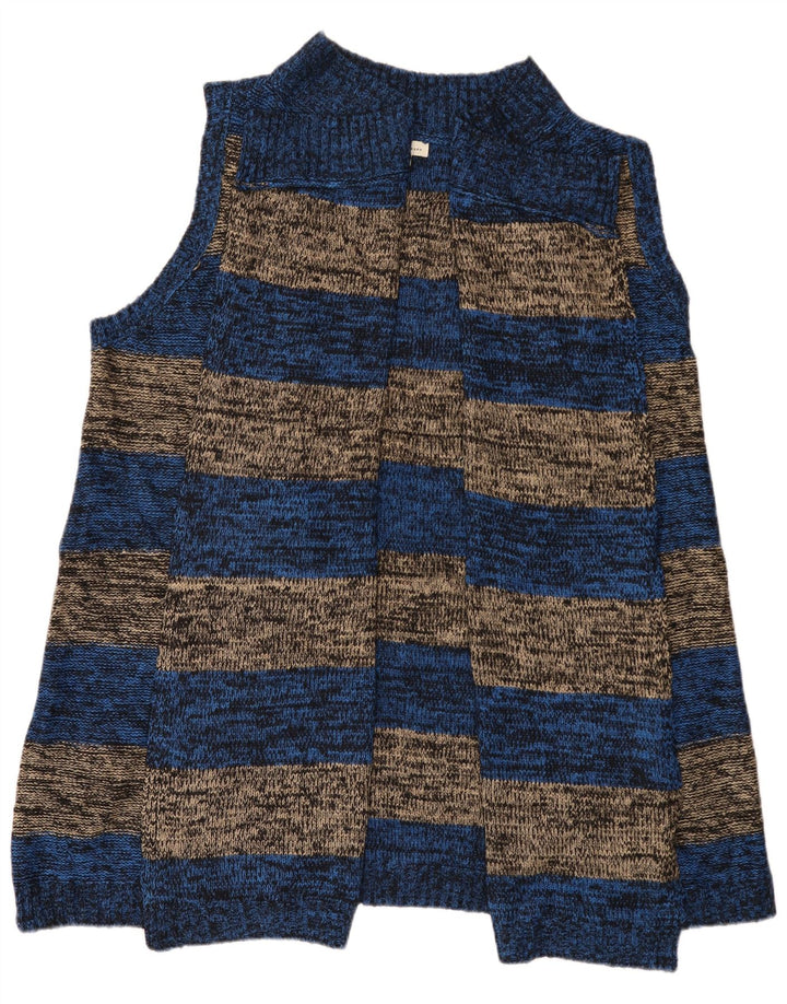 Marks & Spencer Womens Sleeveless Cardigan Sweater UK 14 Medium Blue